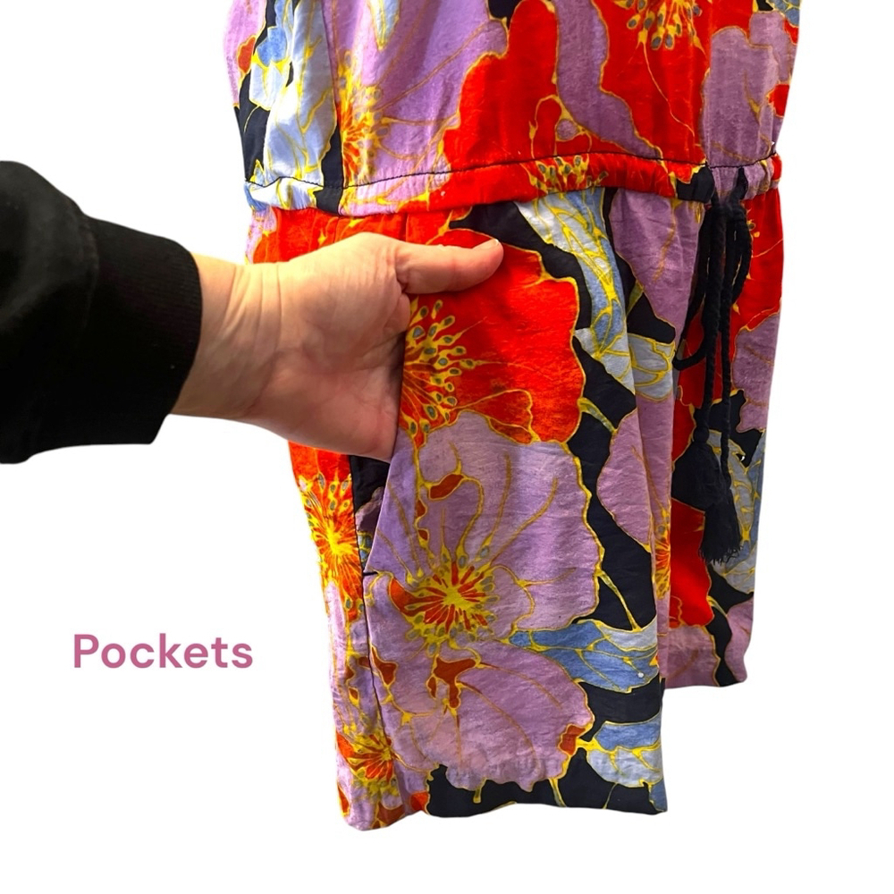 LOFT Petites Full Bloom Romper Jumpsuit Shorts, MP, Floral/Multi - Picture 9 of 15